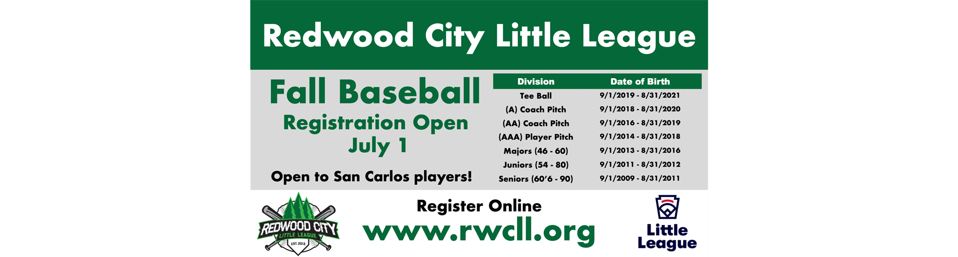 Fall Ball Registration Is Open